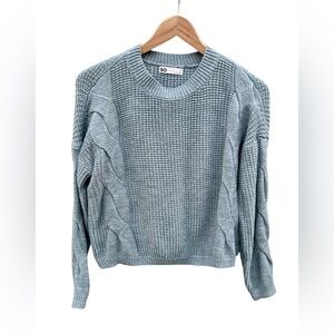 SO Cable Knit Sweater Chunky Cable Cropped Gray Sz. XS